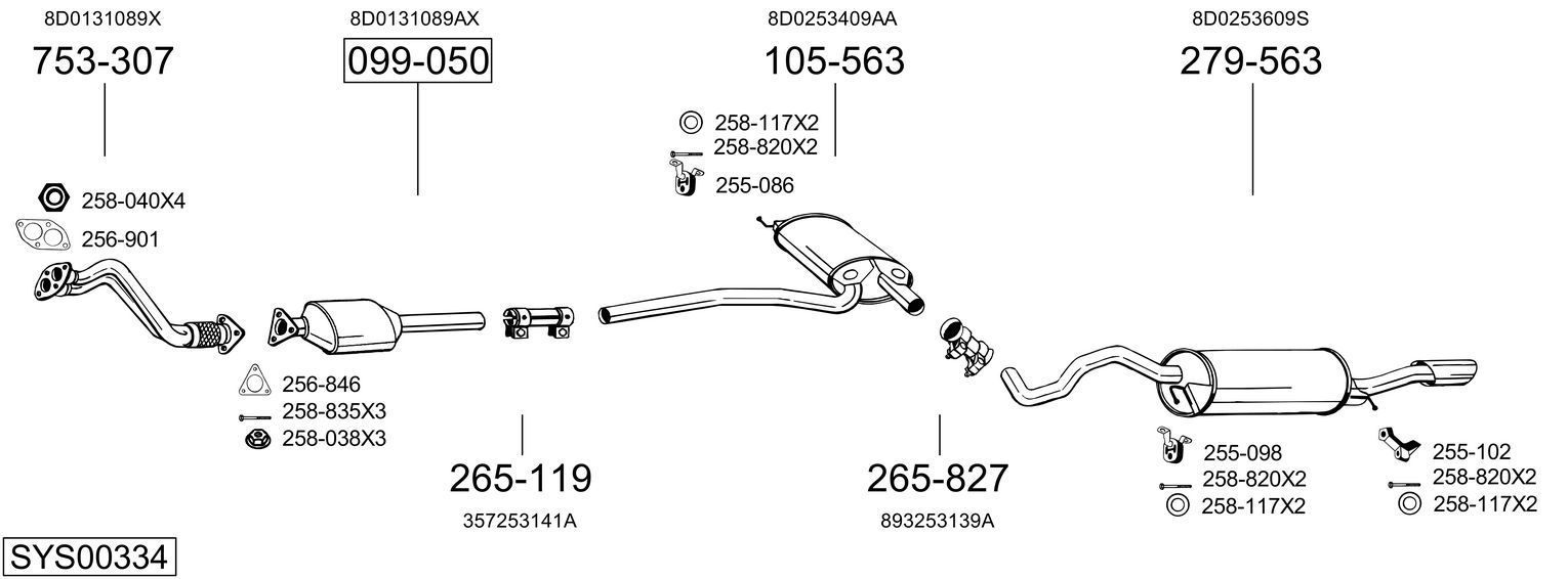 Išmetimo sistema BOSAL SYS00334