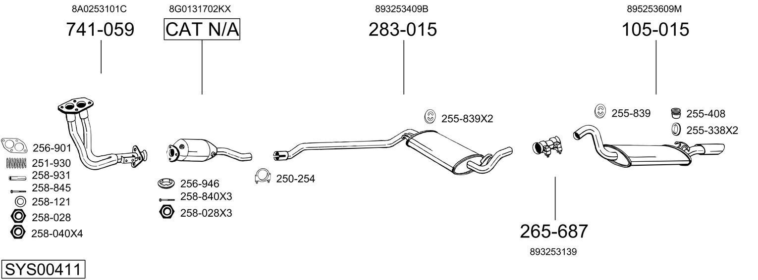 Išmetimo sistema BOSAL SYS00411