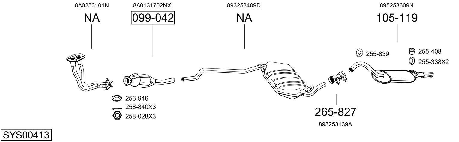 Išmetimo sistema BOSAL SYS00413