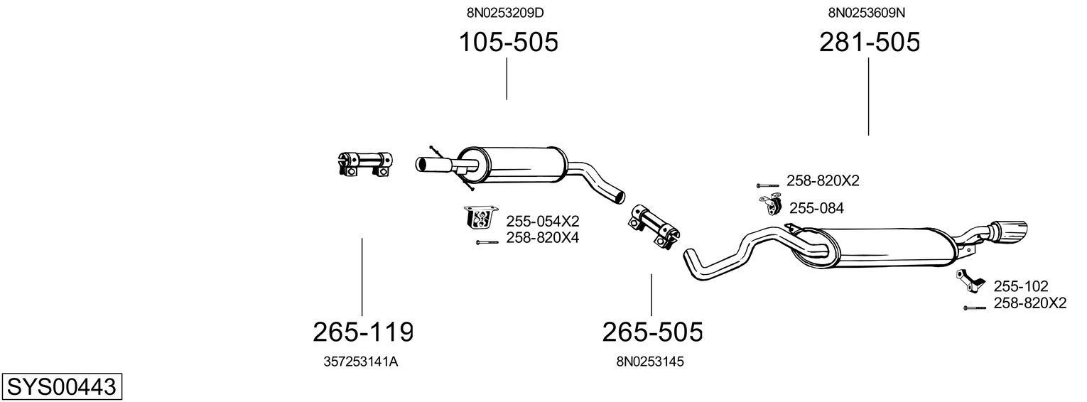 Išmetimo sistema BOSAL SYS00443