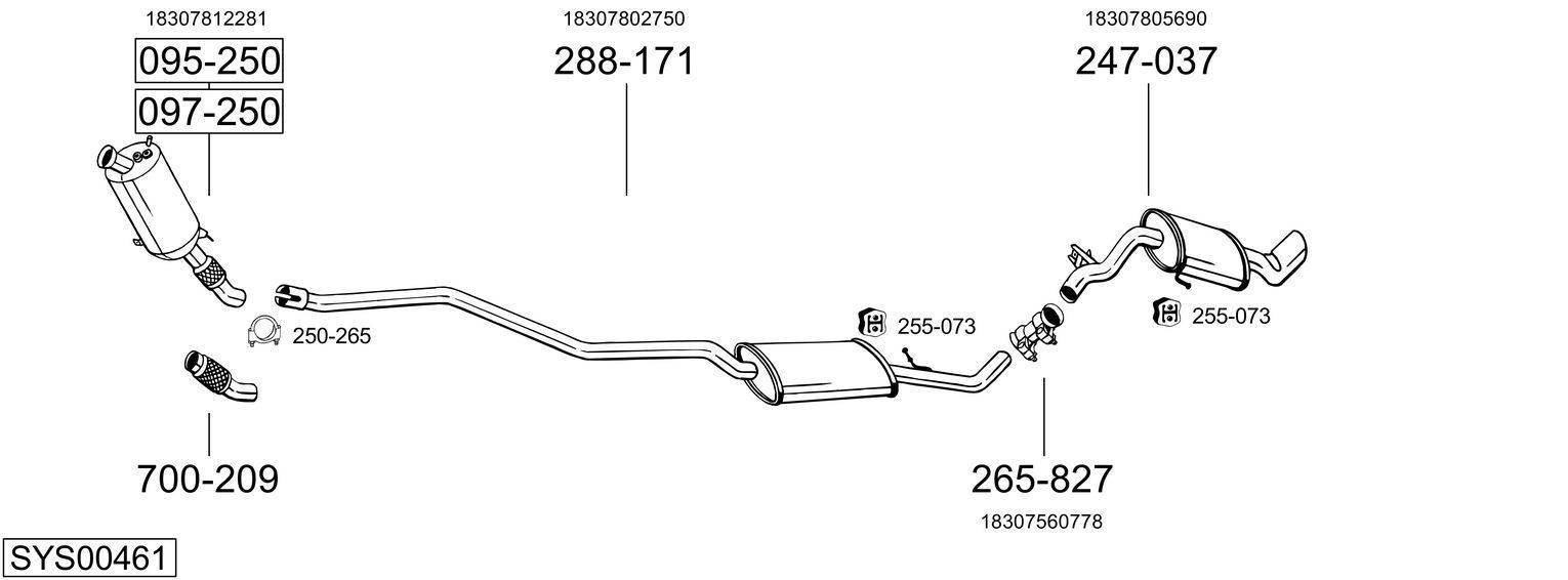 Išmetimo sistema BOSAL SYS00461