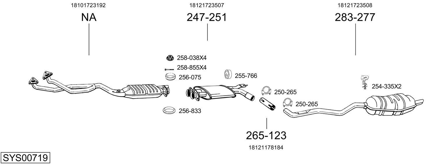Išmetimo sistema BOSAL SYS00719