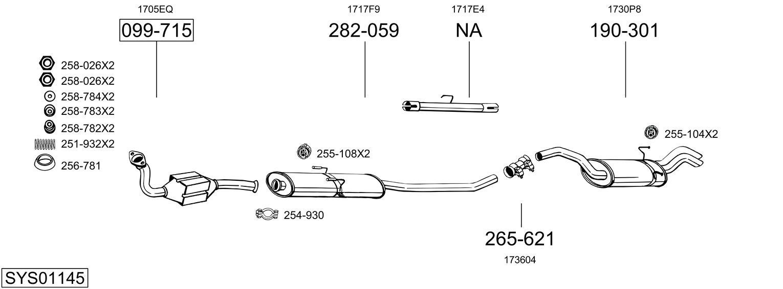 Išmetimo sistema BOSAL SYS01145