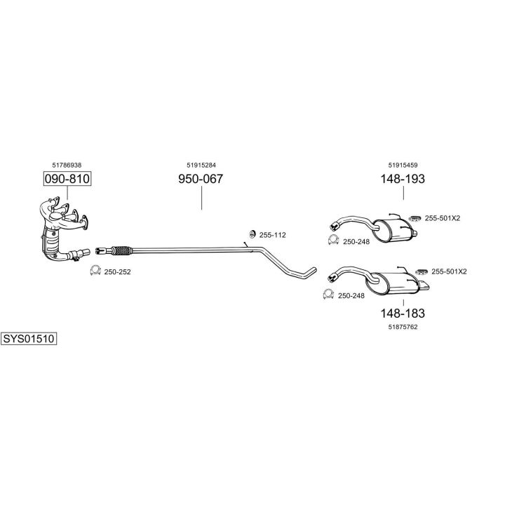 Išmetimo sistema BOSAL SYS01510