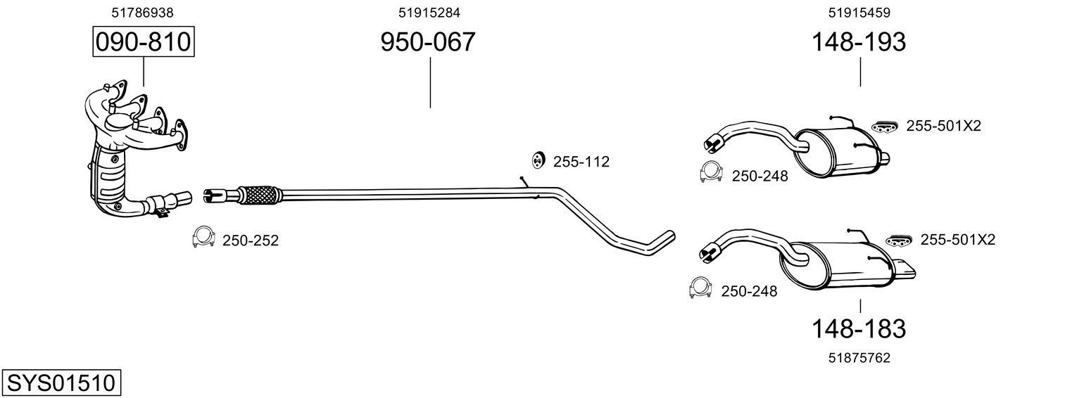 Išmetimo sistema BOSAL SYS01510