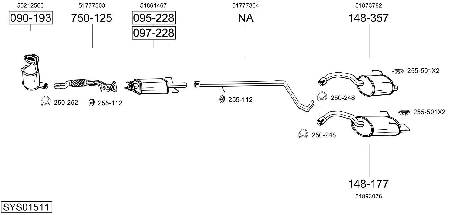Išmetimo sistema BOSAL SYS01511