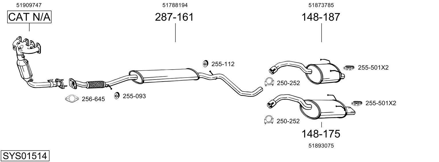 Išmetimo sistema BOSAL SYS01514