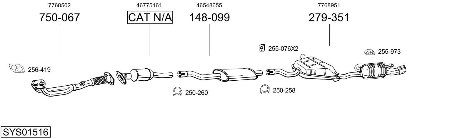 Išmetimo sistema BOSAL SYS01516