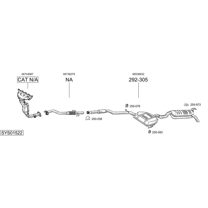 Išmetimo sistema BOSAL SYS01522