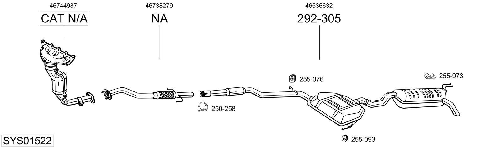 Išmetimo sistema BOSAL SYS01522