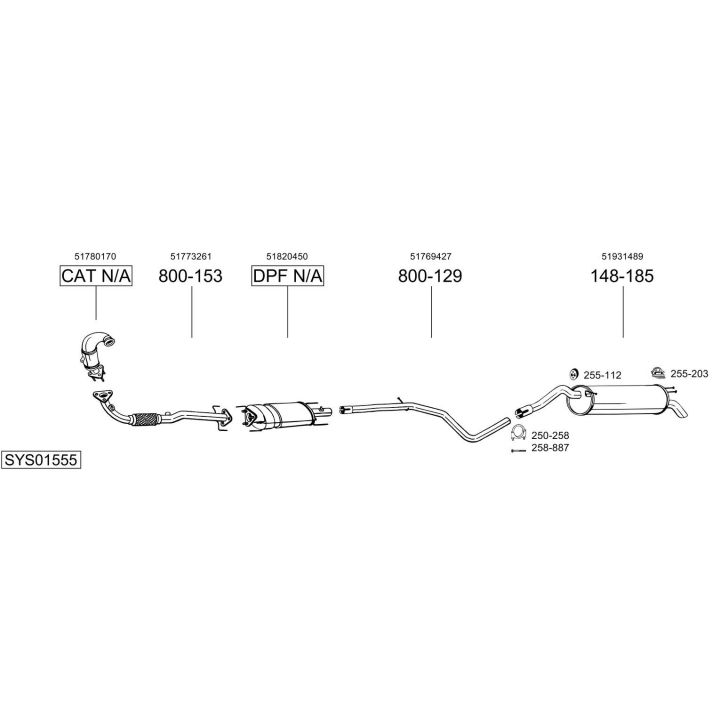 Išmetimo sistema BOSAL SYS01555