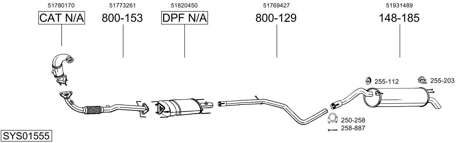Išmetimo sistema BOSAL SYS01555