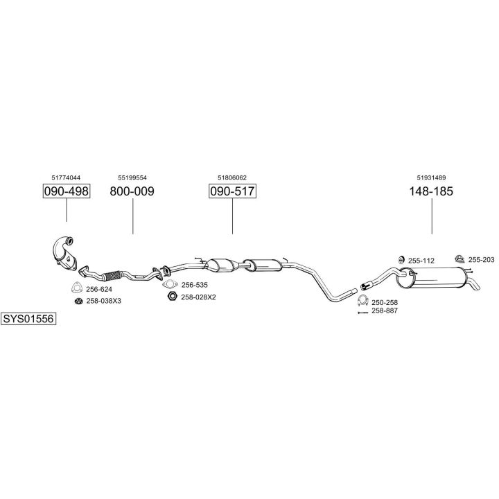 Išmetimo sistema BOSAL SYS01556