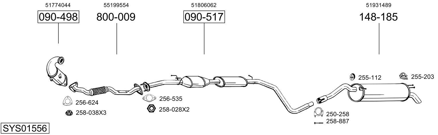 Išmetimo sistema BOSAL SYS01556
