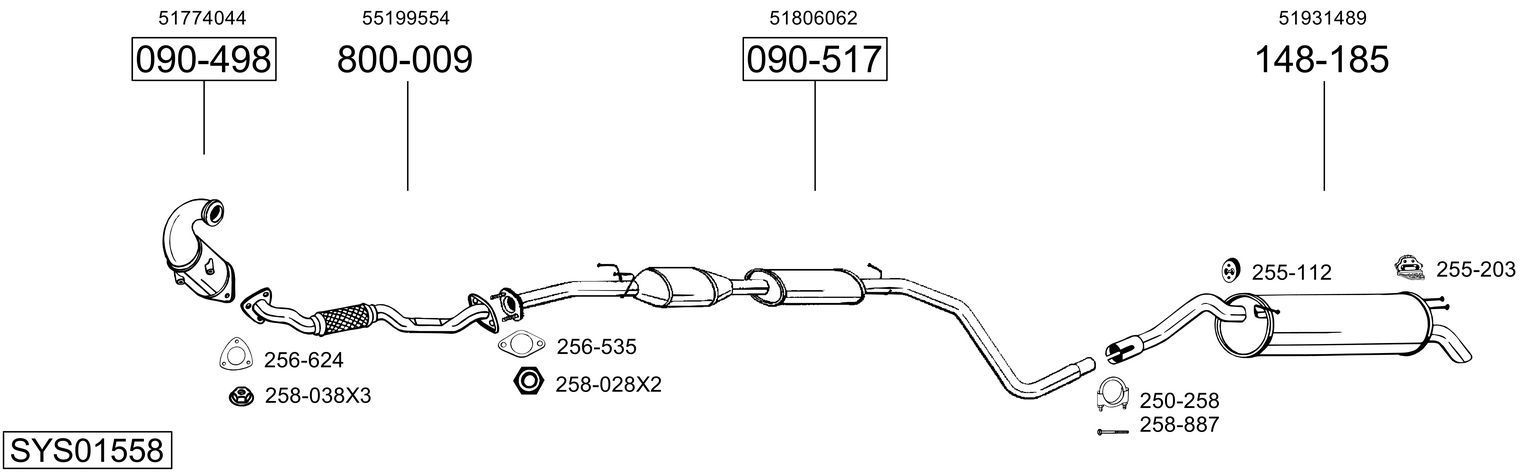 Išmetimo sistema BOSAL SYS01558