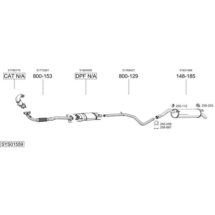 Išmetimo sistema BOSAL SYS01559