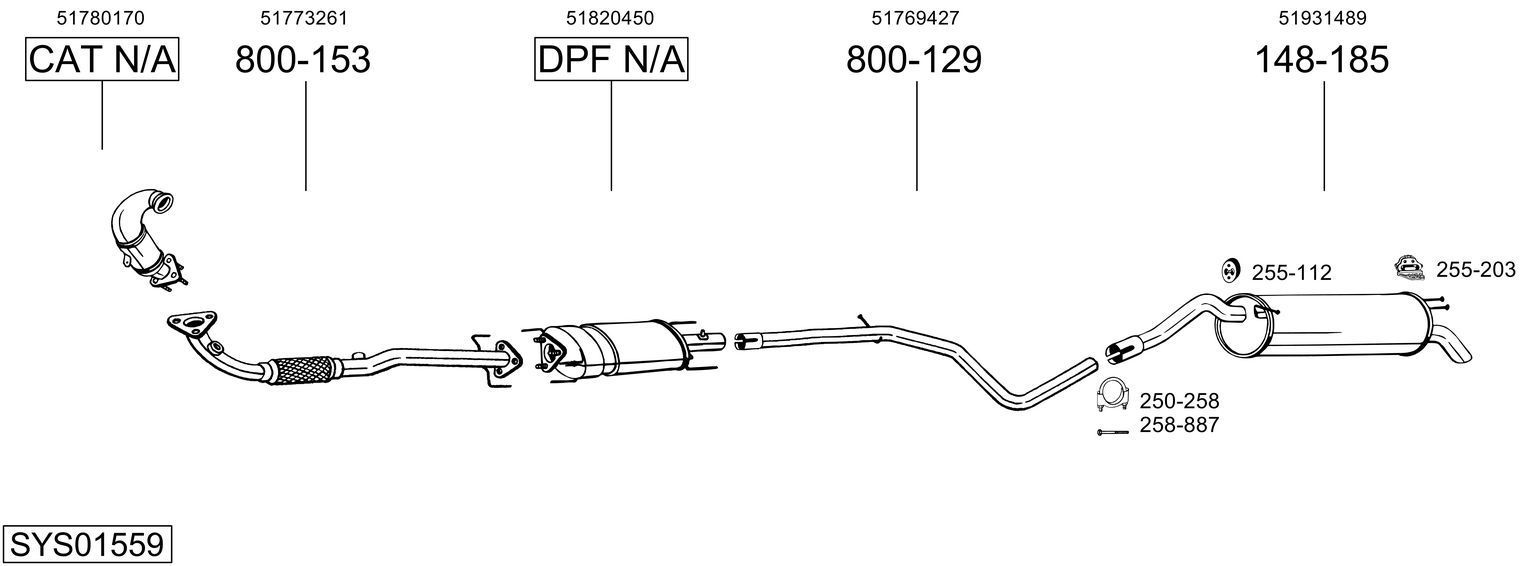 Išmetimo sistema BOSAL SYS01559
