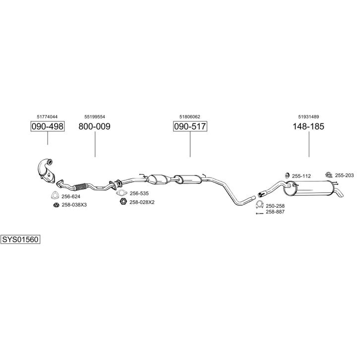 Išmetimo sistema BOSAL SYS01560