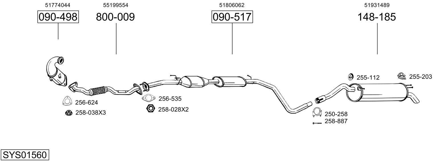 Išmetimo sistema BOSAL SYS01560