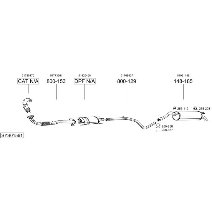 Išmetimo sistema BOSAL SYS01561