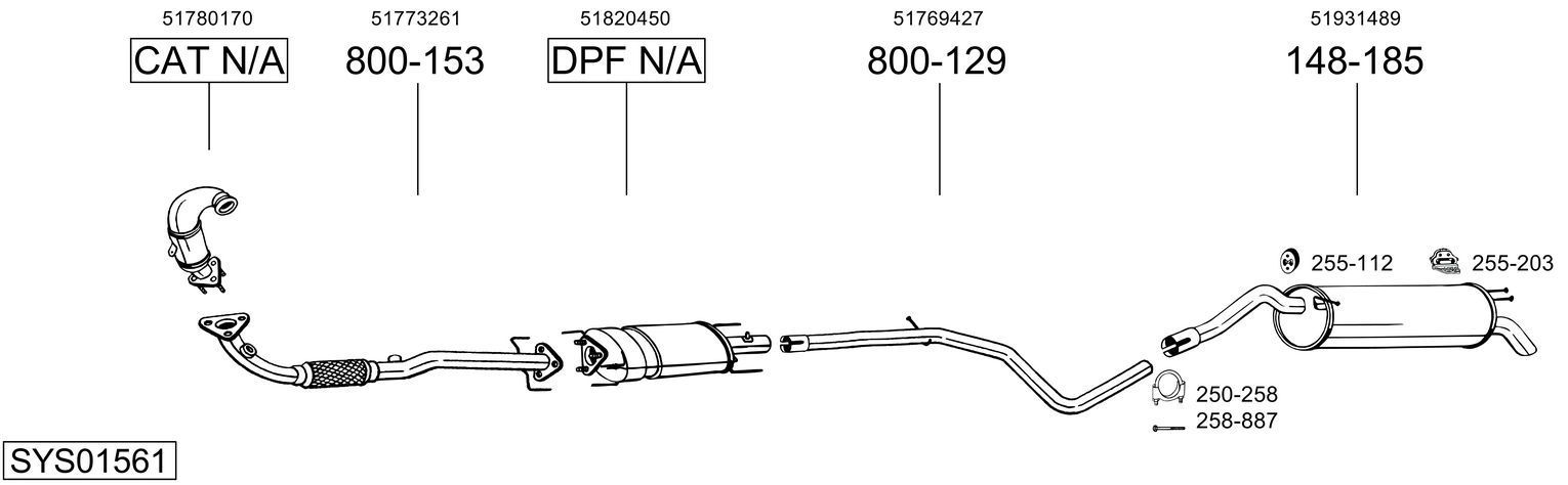 Išmetimo sistema BOSAL SYS01561