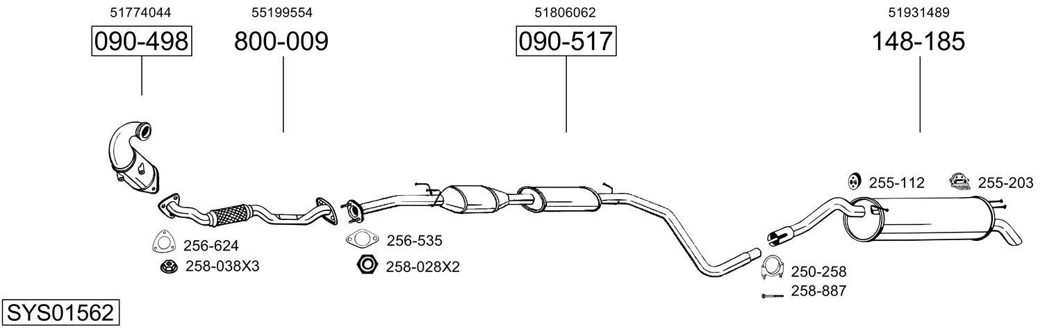 Išmetimo sistema BOSAL SYS01562