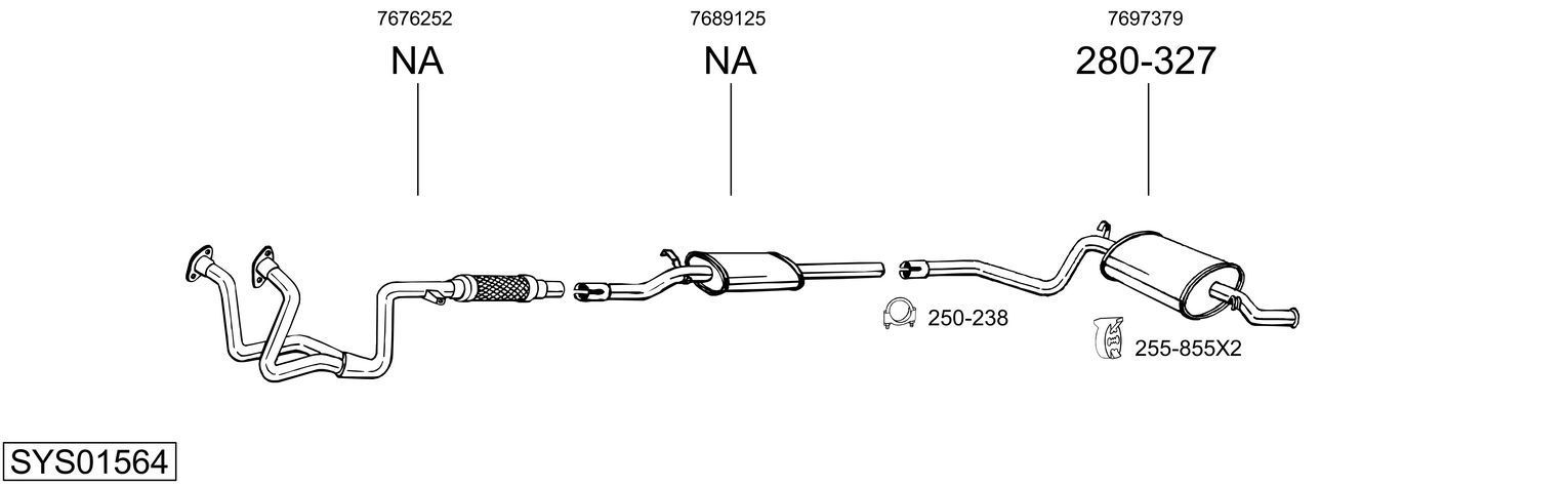 Išmetimo sistema BOSAL SYS01564