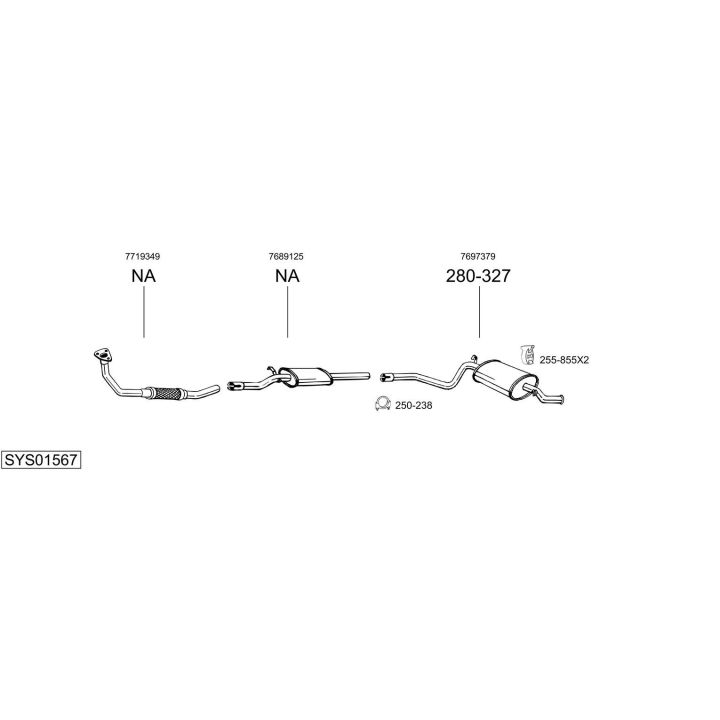 Išmetimo sistema BOSAL SYS01567