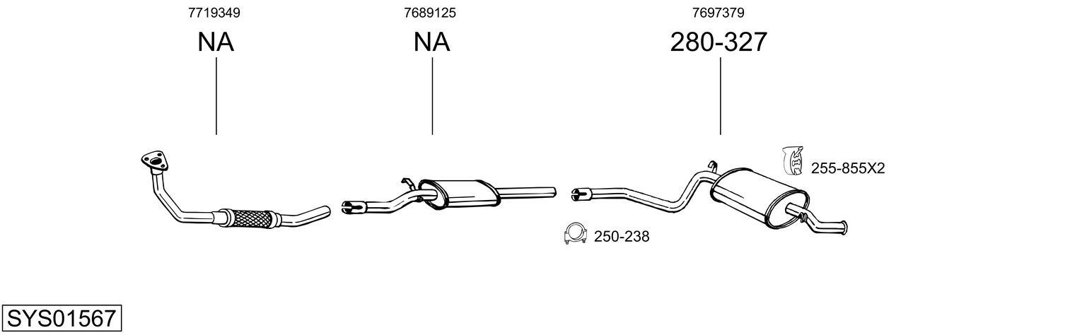 Išmetimo sistema BOSAL SYS01567