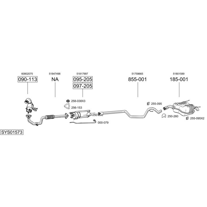 Išmetimo sistema BOSAL SYS01573