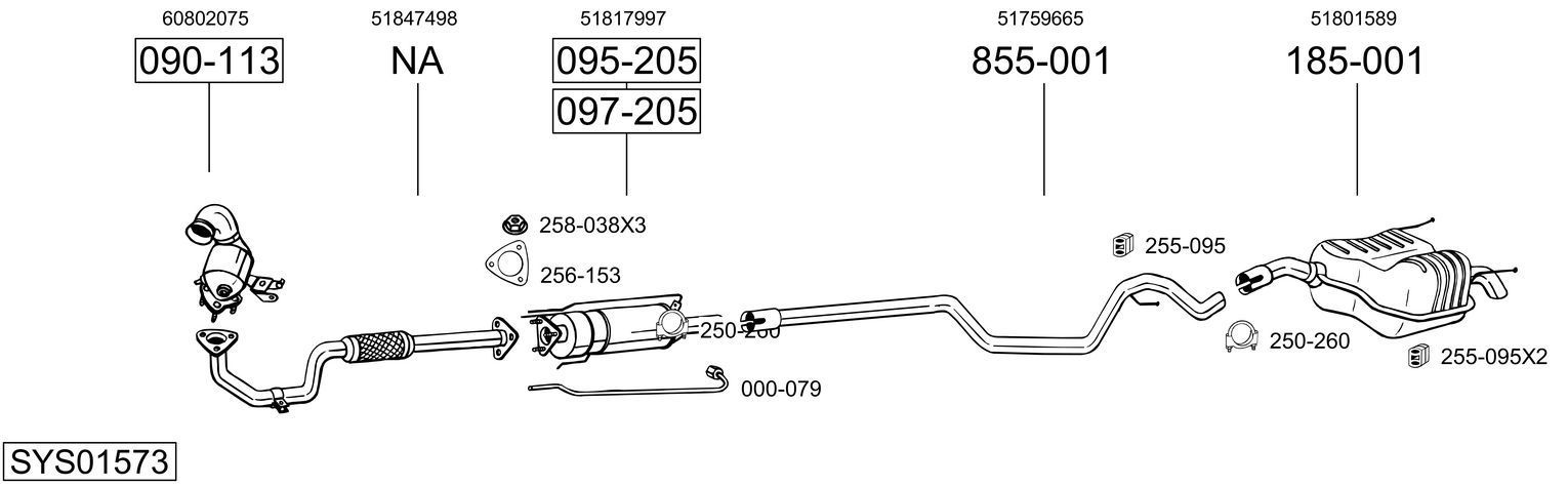 Išmetimo sistema BOSAL SYS01573