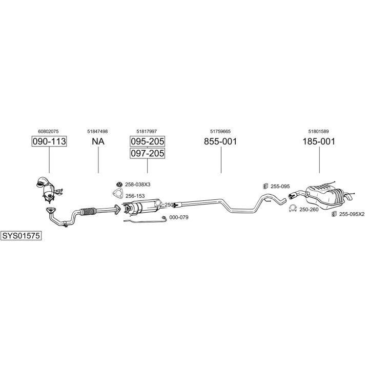 Išmetimo sistema BOSAL SYS01575