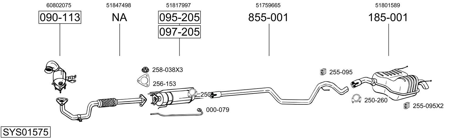 Išmetimo sistema BOSAL SYS01575