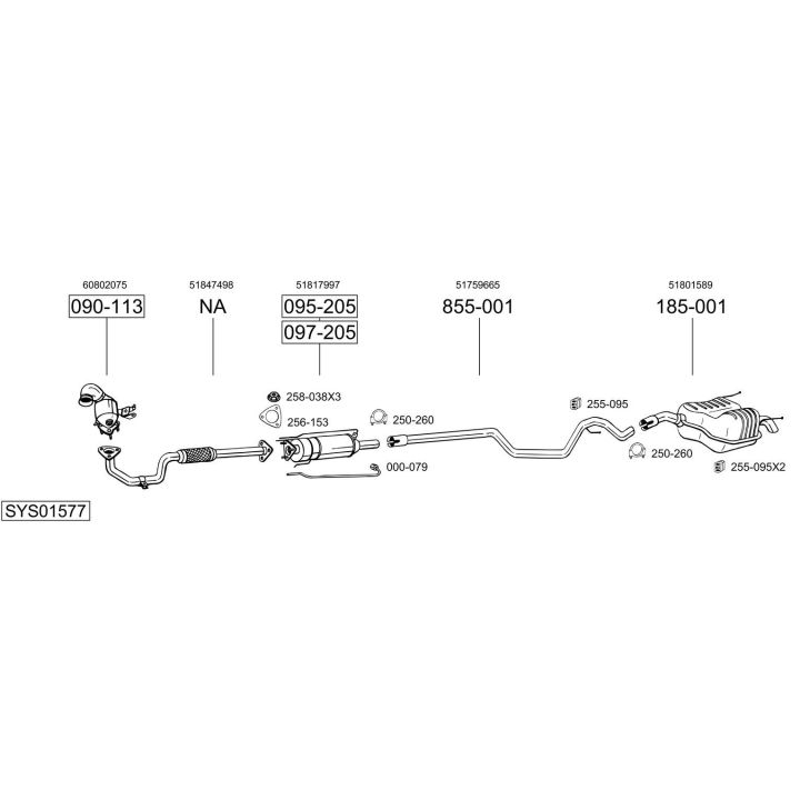 Išmetimo sistema BOSAL SYS01577