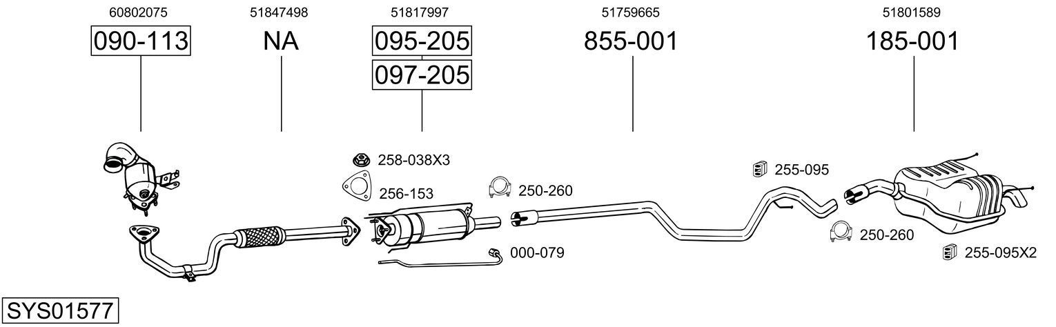 Išmetimo sistema BOSAL SYS01577