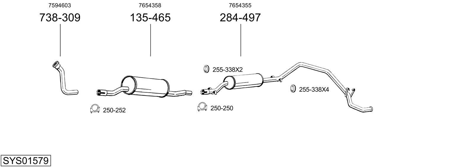Išmetimo sistema BOSAL SYS01579