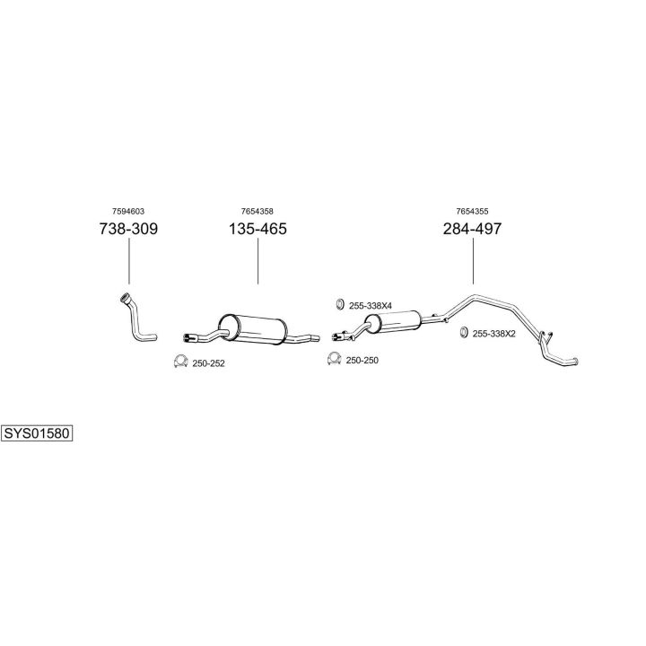 Išmetimo sistema BOSAL SYS01580
