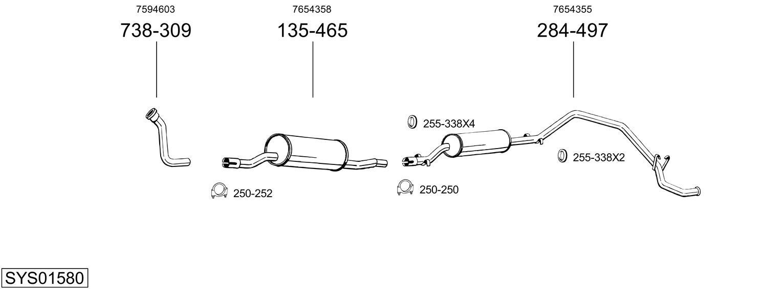 Išmetimo sistema BOSAL SYS01580
