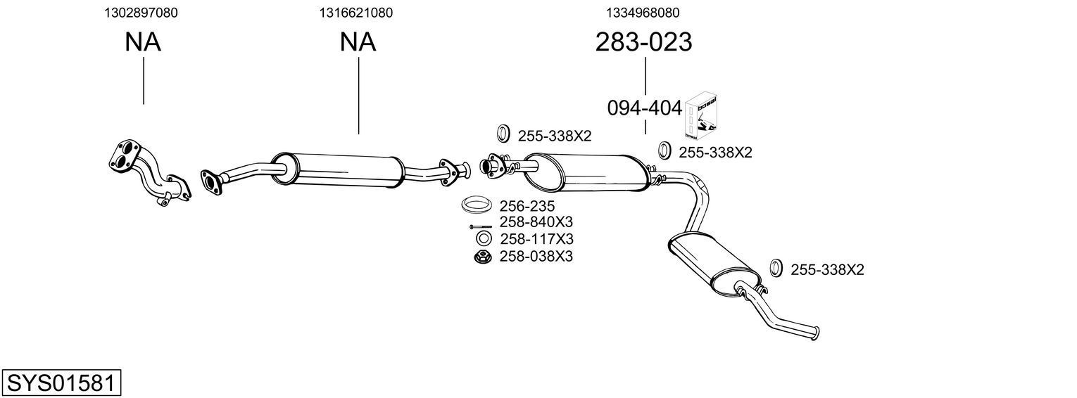 Išmetimo sistema BOSAL SYS01581