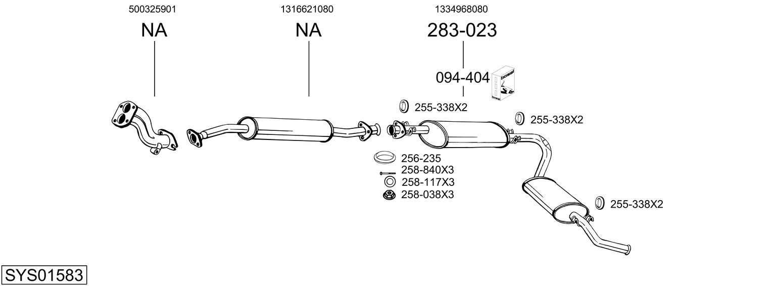 Išmetimo sistema BOSAL SYS01583