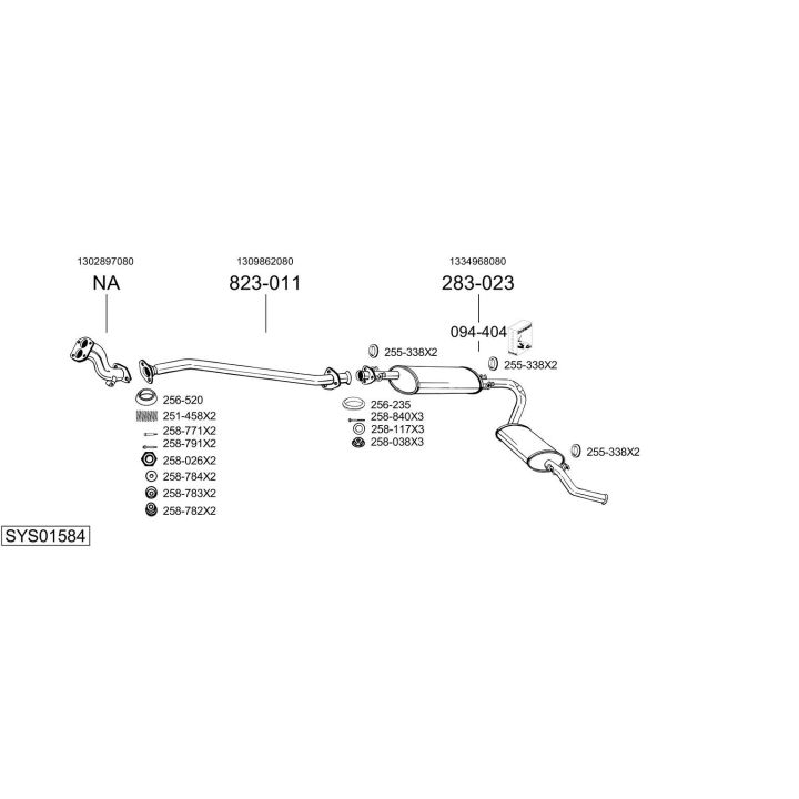 Išmetimo sistema BOSAL SYS01584