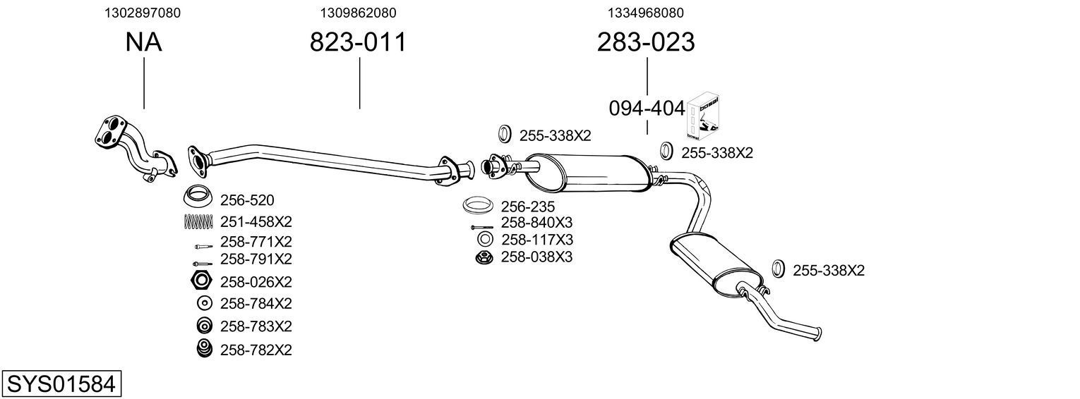 Išmetimo sistema BOSAL SYS01584