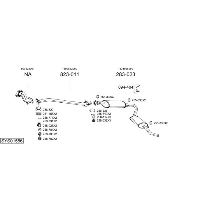 Išmetimo sistema BOSAL SYS01586