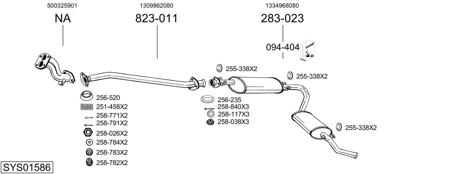 Išmetimo sistema BOSAL SYS01586