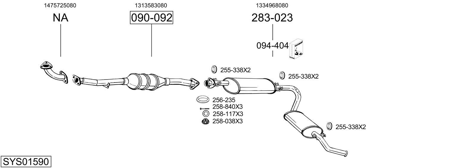 Išmetimo sistema BOSAL SYS01590