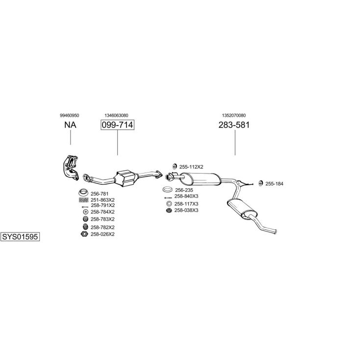 Išmetimo sistema BOSAL SYS01595