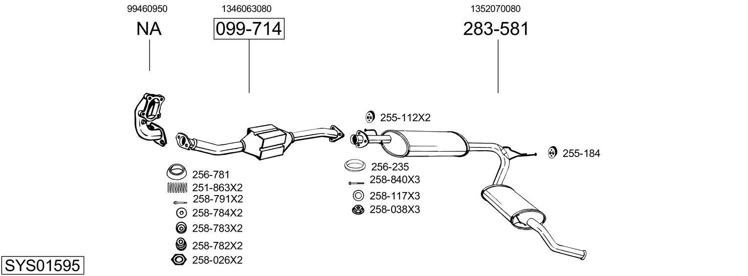 Išmetimo sistema BOSAL SYS01595