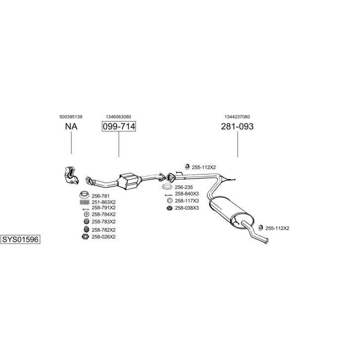 Išmetimo sistema BOSAL SYS01596