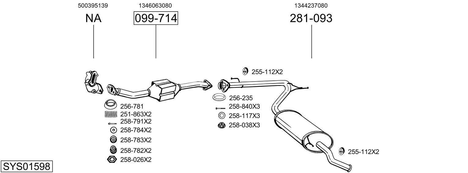 Išmetimo sistema BOSAL SYS01598