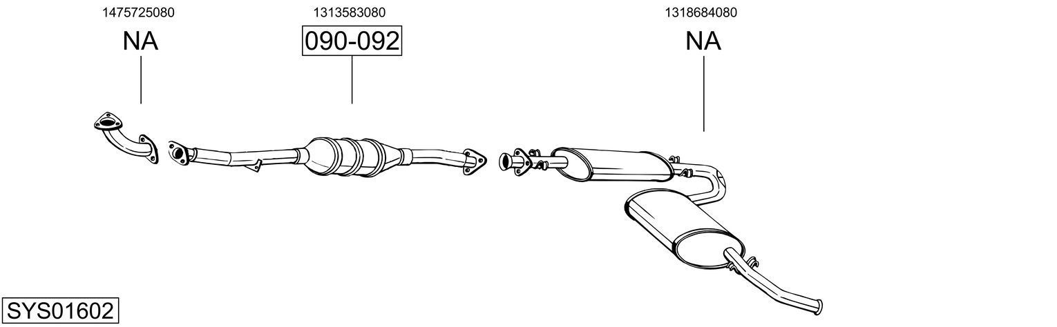 Išmetimo sistema BOSAL SYS01602